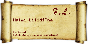 Halmi Liliána névjegykártya